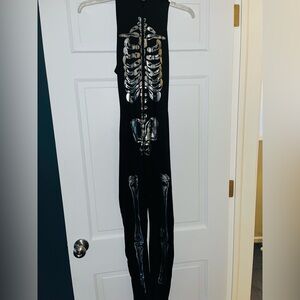 Black Skeleton Print Jumpsuit Halloween costume